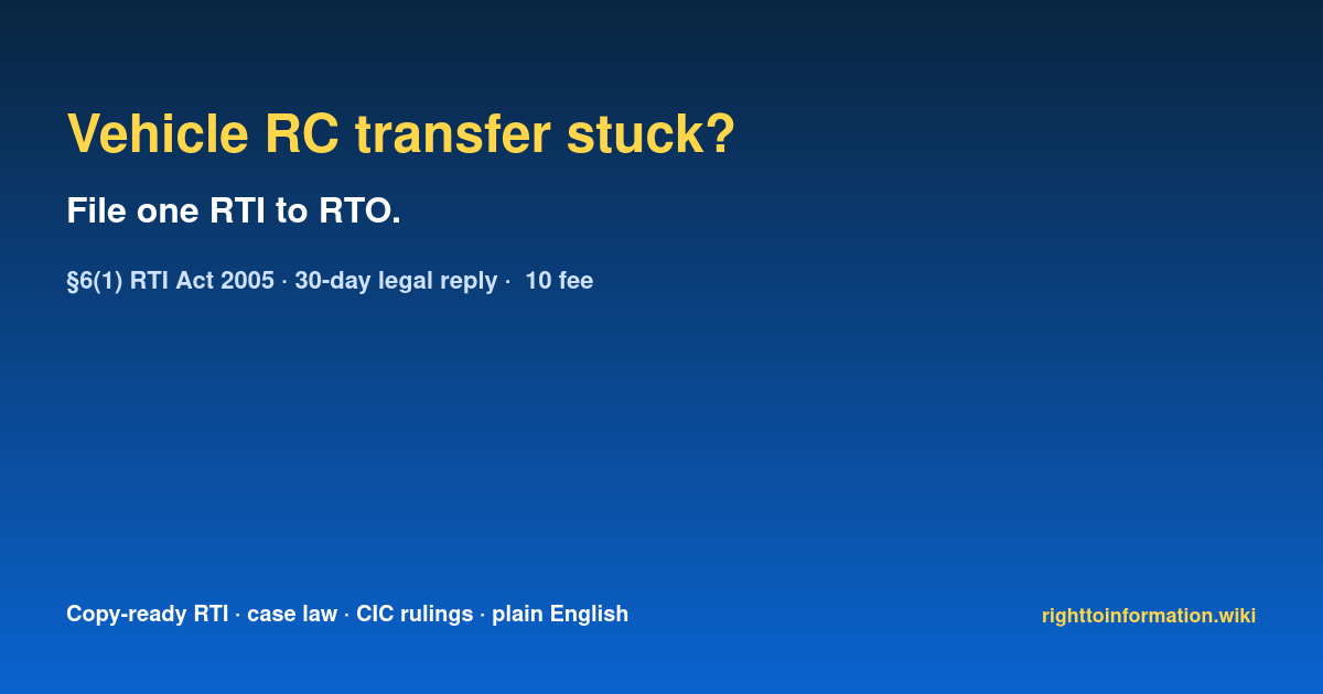 Social auto rti vehicle rc transfer