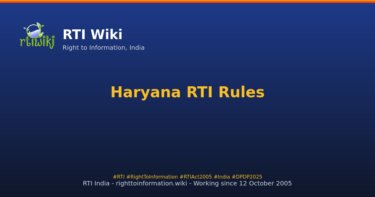 rules / haryana — RTI Wiki