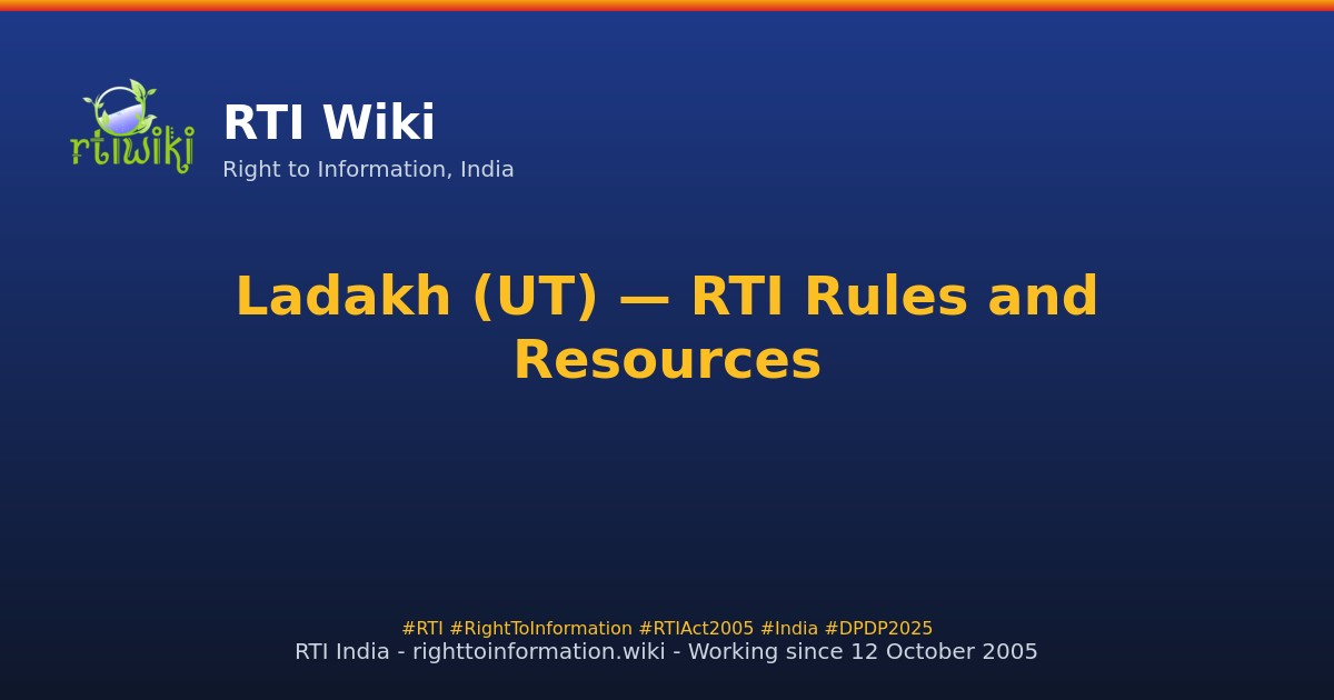 rules / ladakh — RTI Wiki