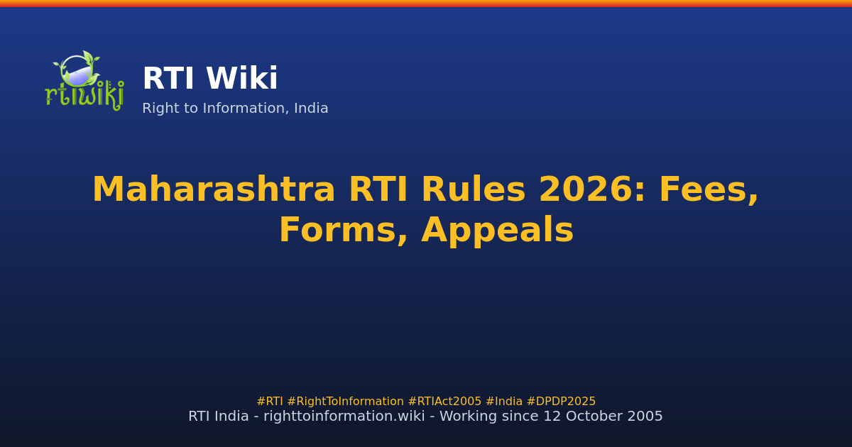 rules / maharashtra — RTI Wiki