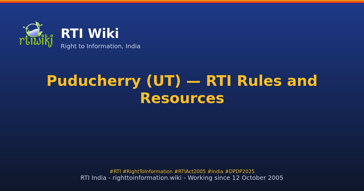 rules / puducherry — RTI Wiki