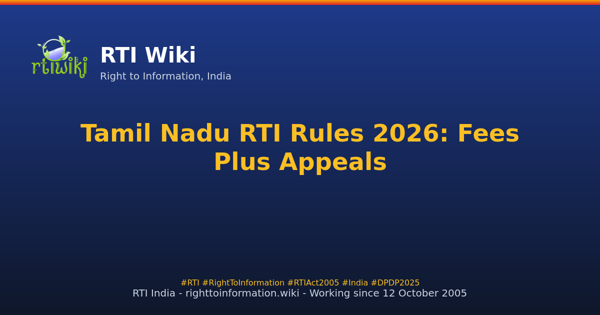 rules / tamil-nadu — RTI Wiki