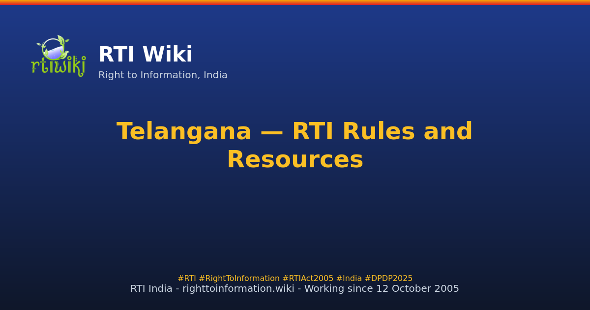 rules / telangana — RTI Wiki