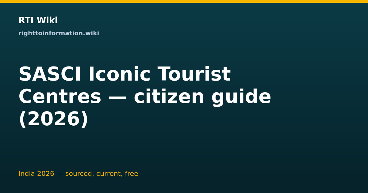 SASCI iconic tourist centres — RTI Wiki citizen guide