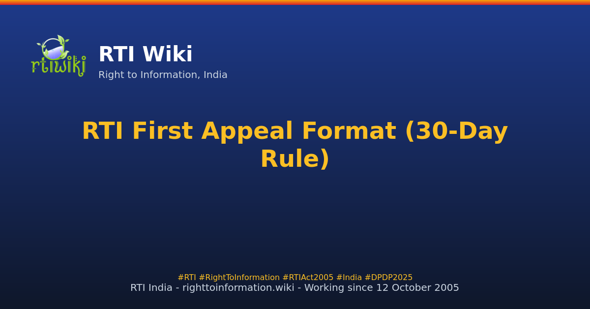 templates / first-appeal — RTI Wiki