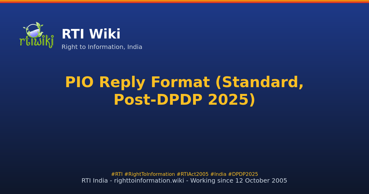 templates / pio-reply-standard — RTI Wiki