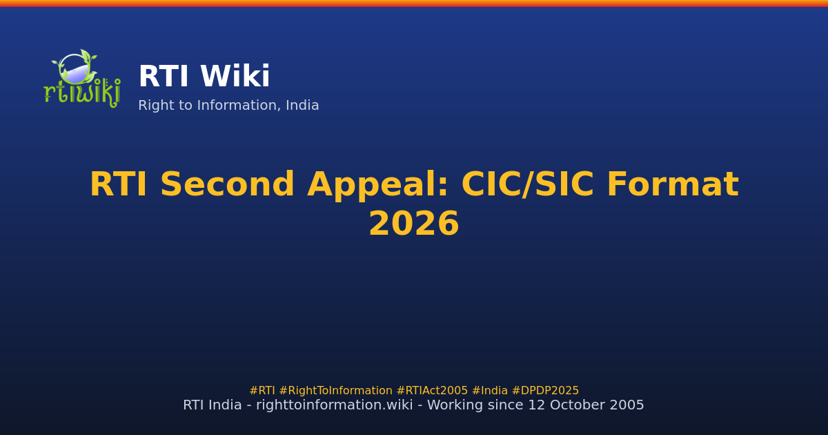 templates / second-appeal — RTI Wiki