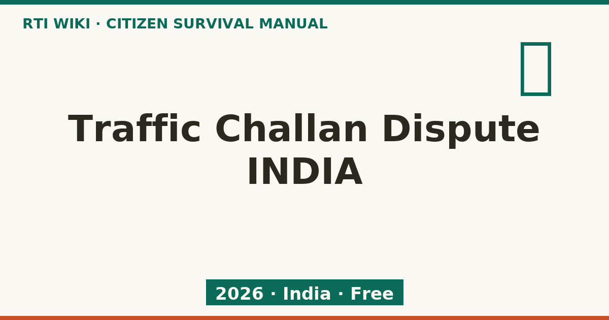 Traffic Challan Dispute INDIA 2026 — RTI Wiki