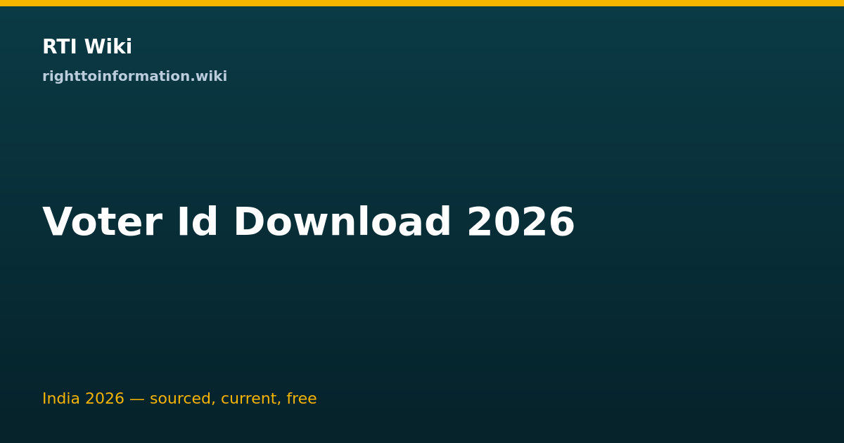 Voter ID download e-EPIC — RTI Wiki guide 2026