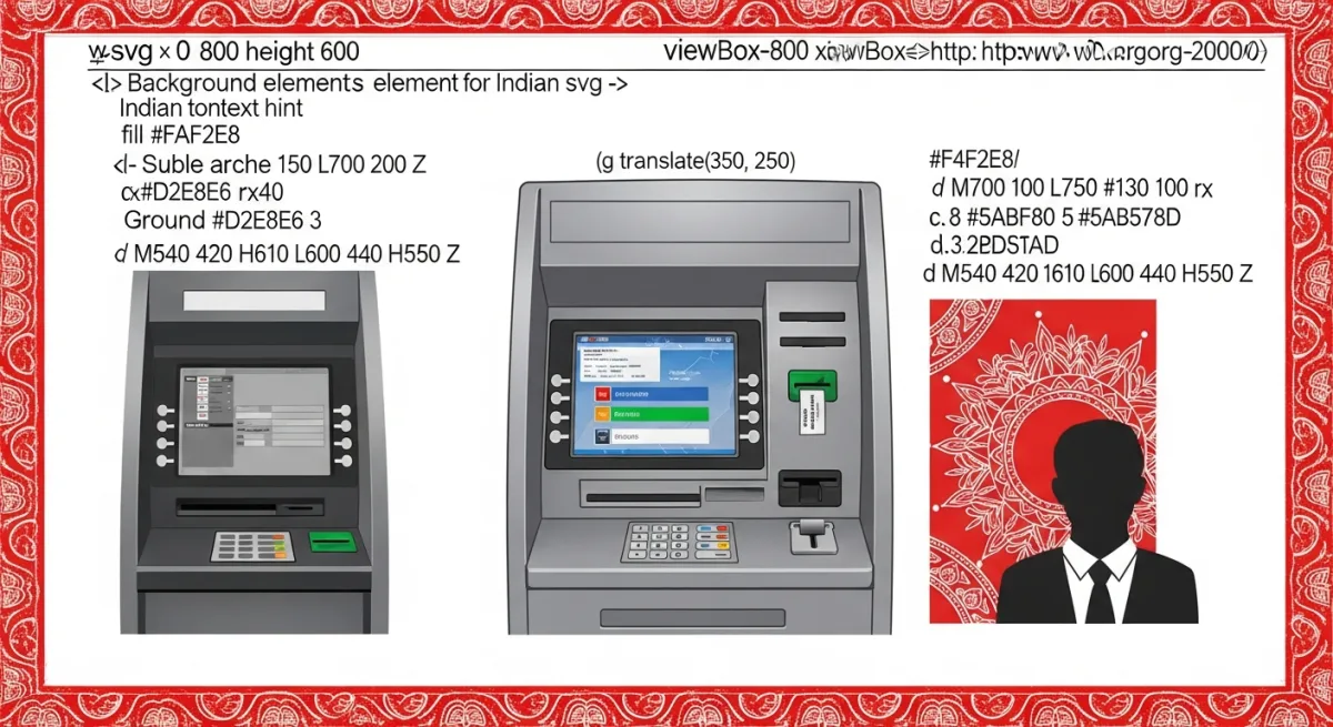 Person at an ATM holding a few notes as a larger pile of cash dissolves into the machine, money debited not received.