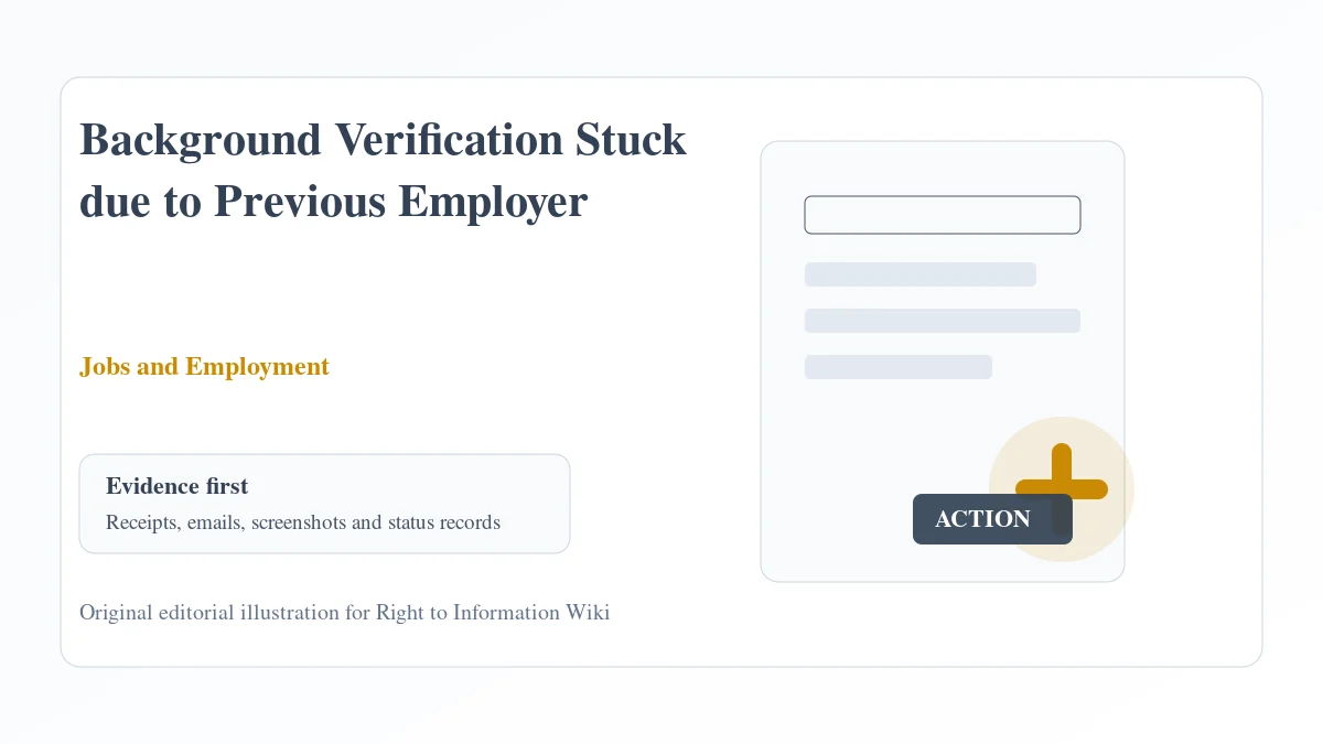Background Verification Stuck due to Previous Employer evidence and complaint desk