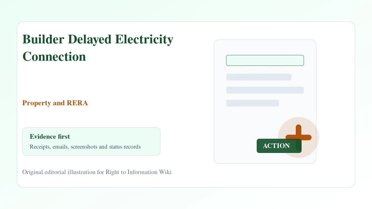 Builder Delayed Electricity Connection evidence and complaint desk