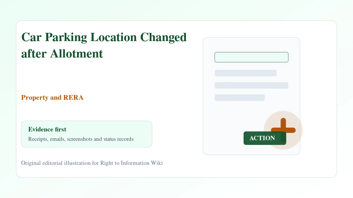 Car Parking Location Changed after Allotment Car Parking Location Changed after Allotment evidence and complaint desk