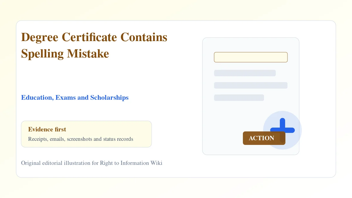 Degree Certificate Contains Spelling Mistake evidence and complaint desk