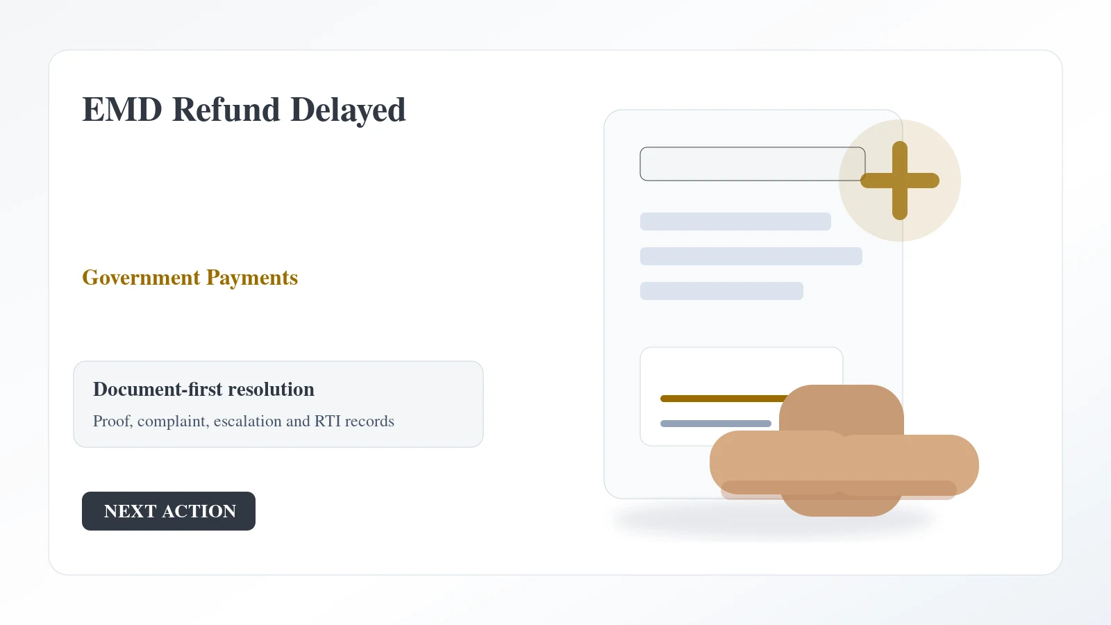 EMD Refund Delayed complaint guide Indian document desk for emd refund delayed complaint and escalation