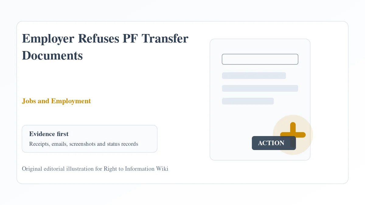 Employer Refuses PF Transfer Documents Employer Refuses PF Transfer Documents evidence and complaint desk