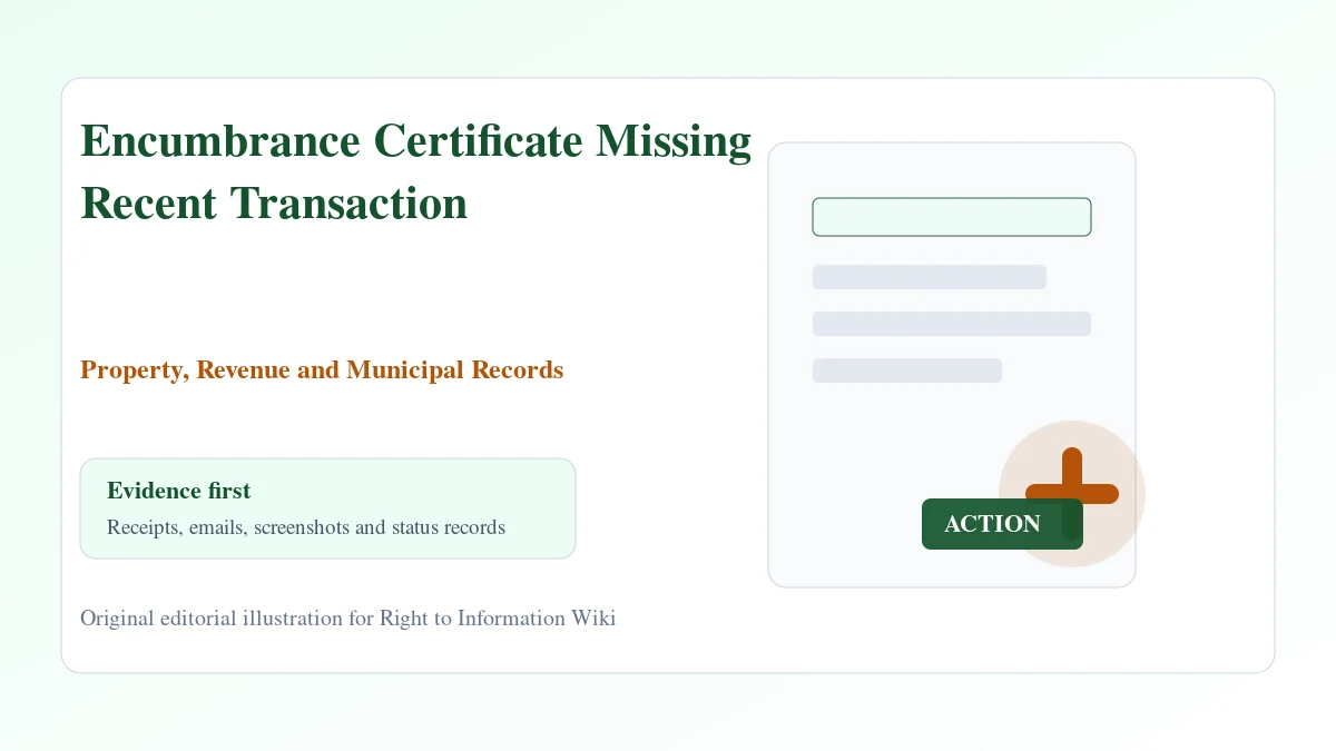 Encumbrance Certificate Missing Recent Transaction Encumbrance Certificate Missing Recent Transaction evidence and complaint desk