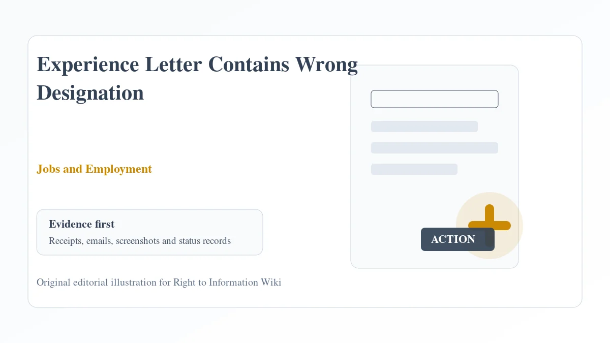 Experience Letter Contains Wrong Designation evidence and complaint desk