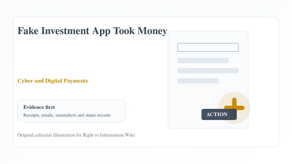 Fake Investment App Took Money evidence and complaint desk
