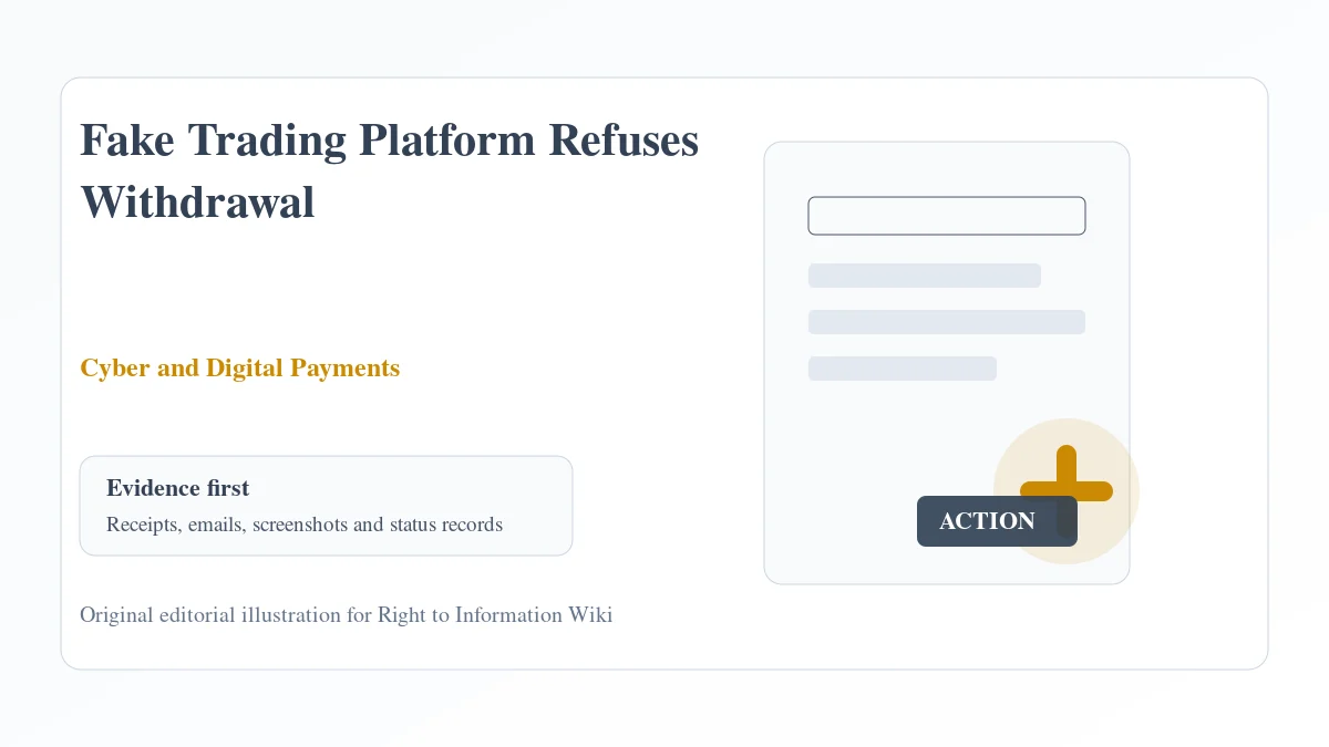 Fake Trading Platform Refuses Withdrawal evidence and complaint desk
