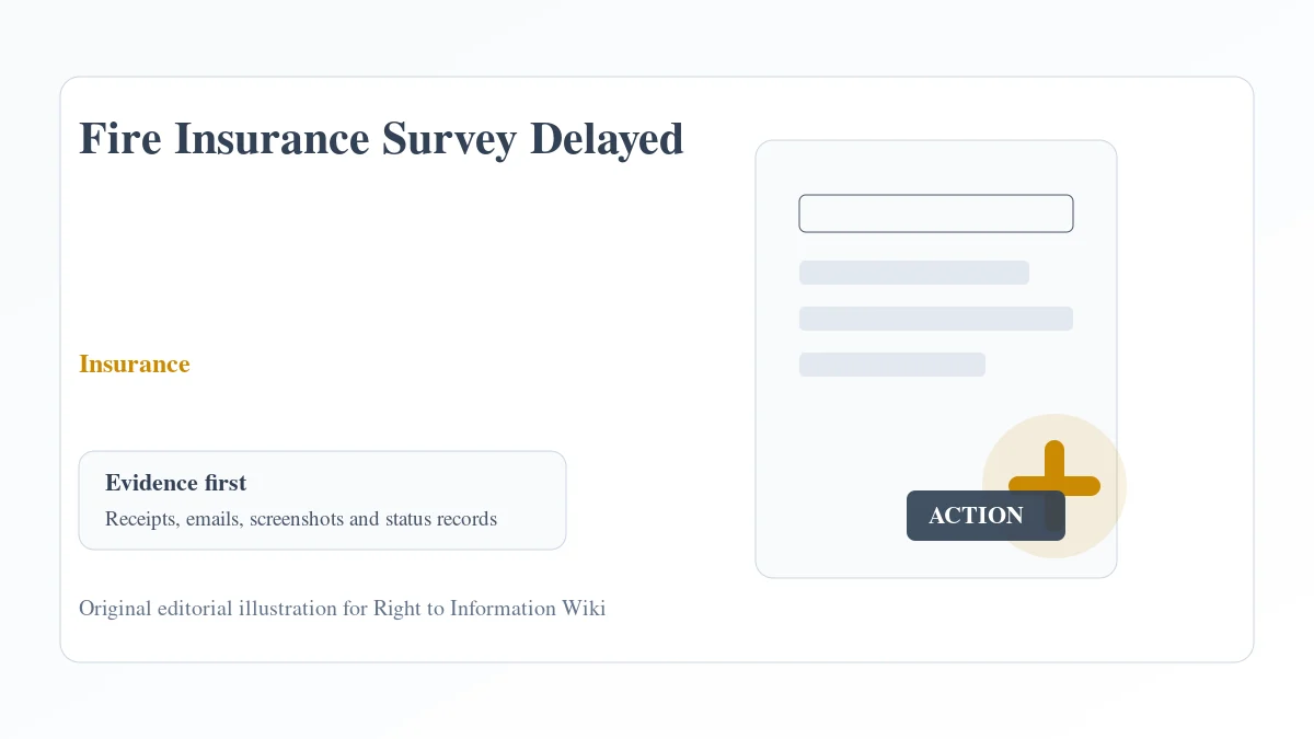Fire Insurance Survey Delayed evidence and complaint desk