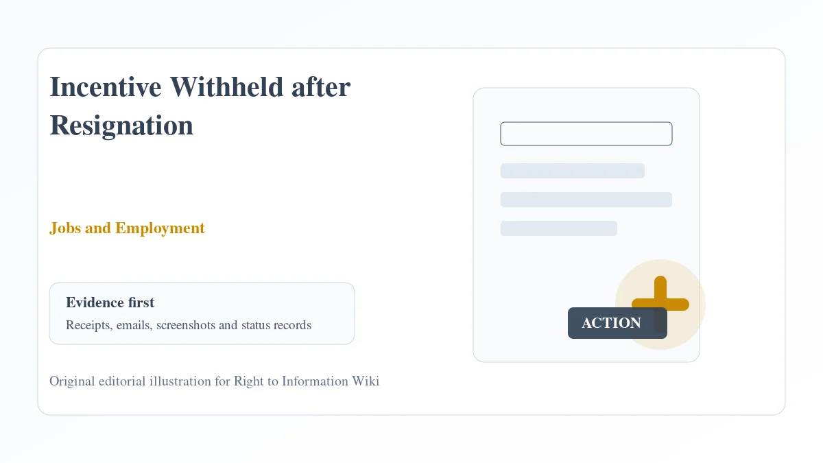 Incentive Withheld after Resignation evidence and complaint desk