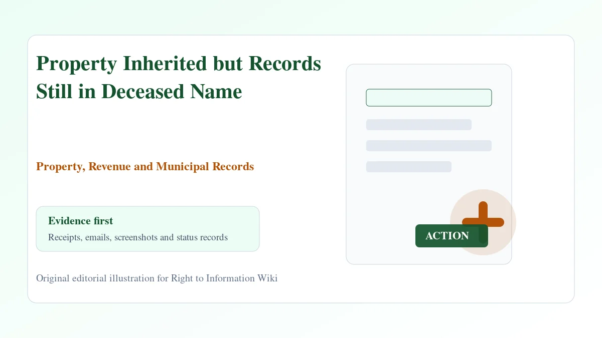Property Inherited but Records Still in Deceased Name evidence and complaint desk