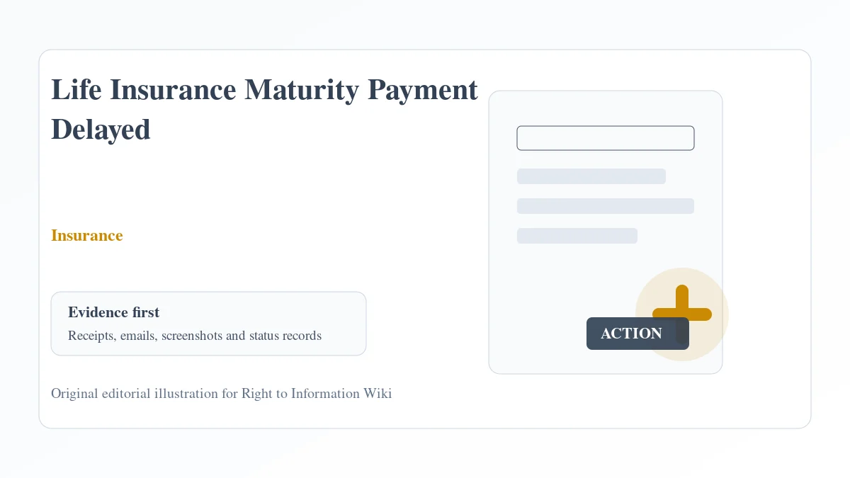 Life Insurance Maturity Payment Delayed Life Insurance Maturity Payment Delayed evidence and complaint desk