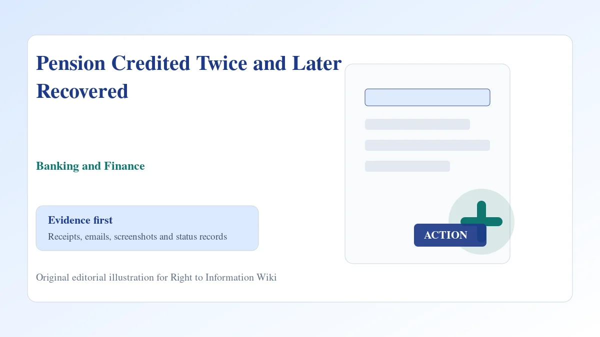 Pension Credited Twice and Later Recovered evidence and complaint desk