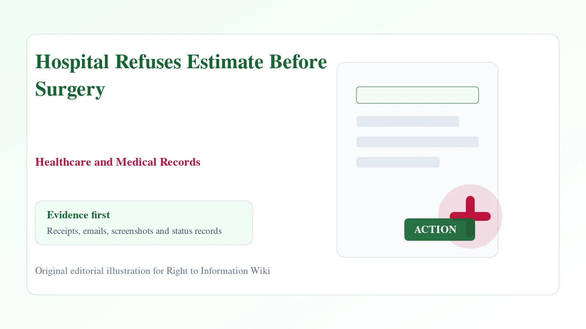 Hospital Refuses Estimate Before Surgery Hospital Refuses Estimate Before Surgery evidence and complaint desk