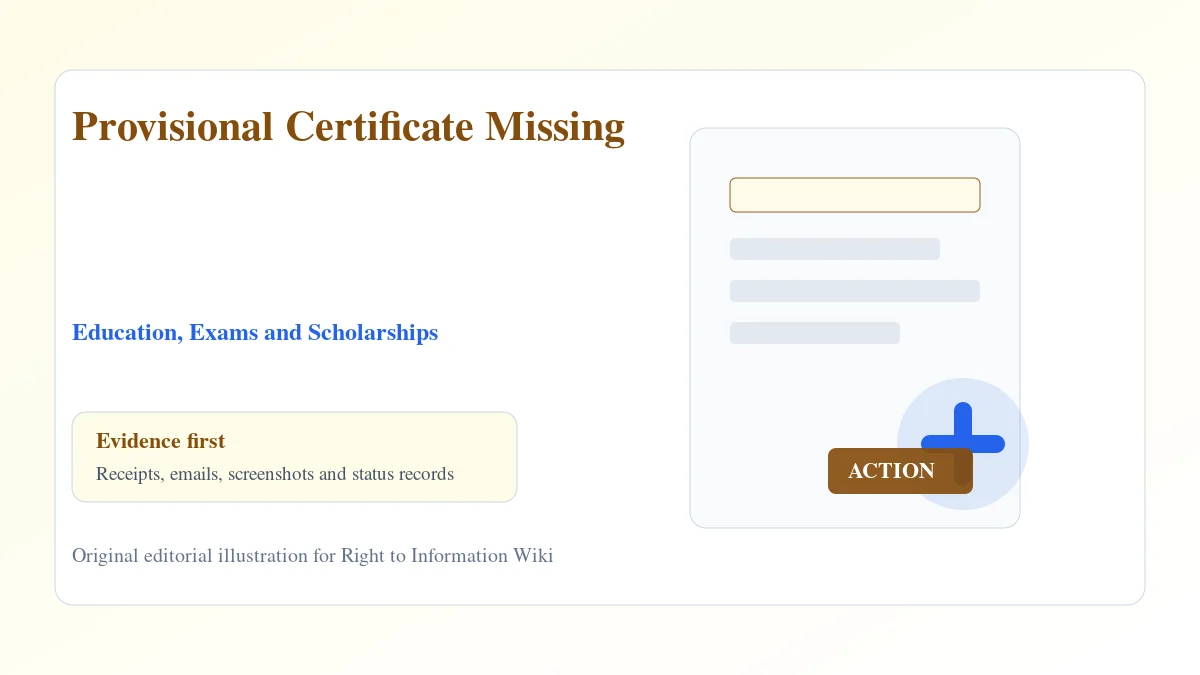 Provisional Certificate Missing evidence and complaint desk