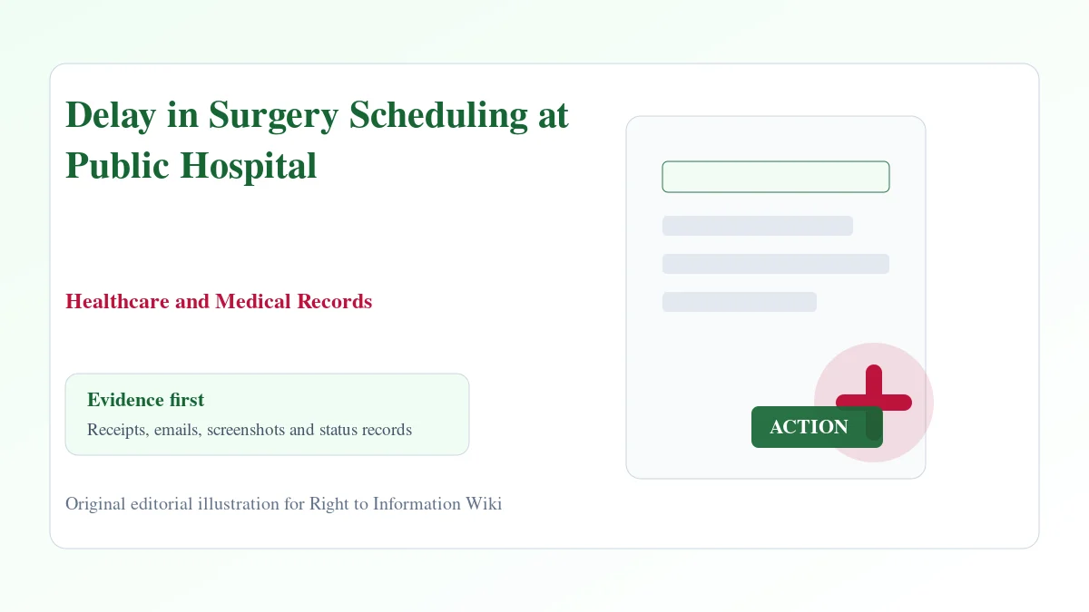 Delay in Surgery Scheduling at Public Hospital evidence and complaint desk