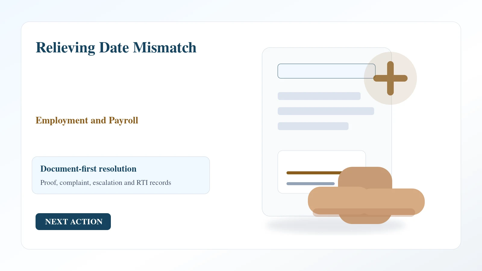 Relieving Date Mismatch complaint guide Indian document desk for relieving date mismatch complaint and escalation