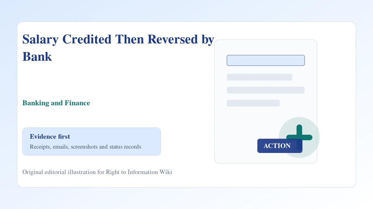 Salary Credited Then Reversed by Bank Salary Credited Then Reversed by Bank evidence and complaint desk
