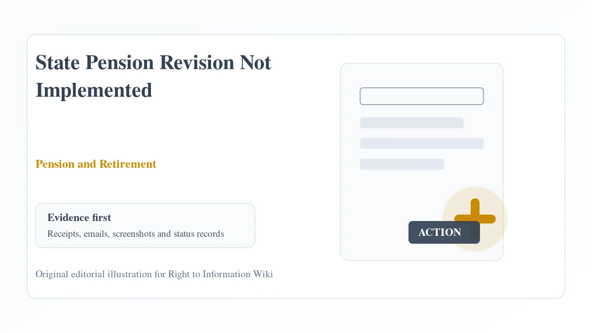 State Pension Revision Not Implemented State Pension Revision Not Implemented evidence and complaint desk