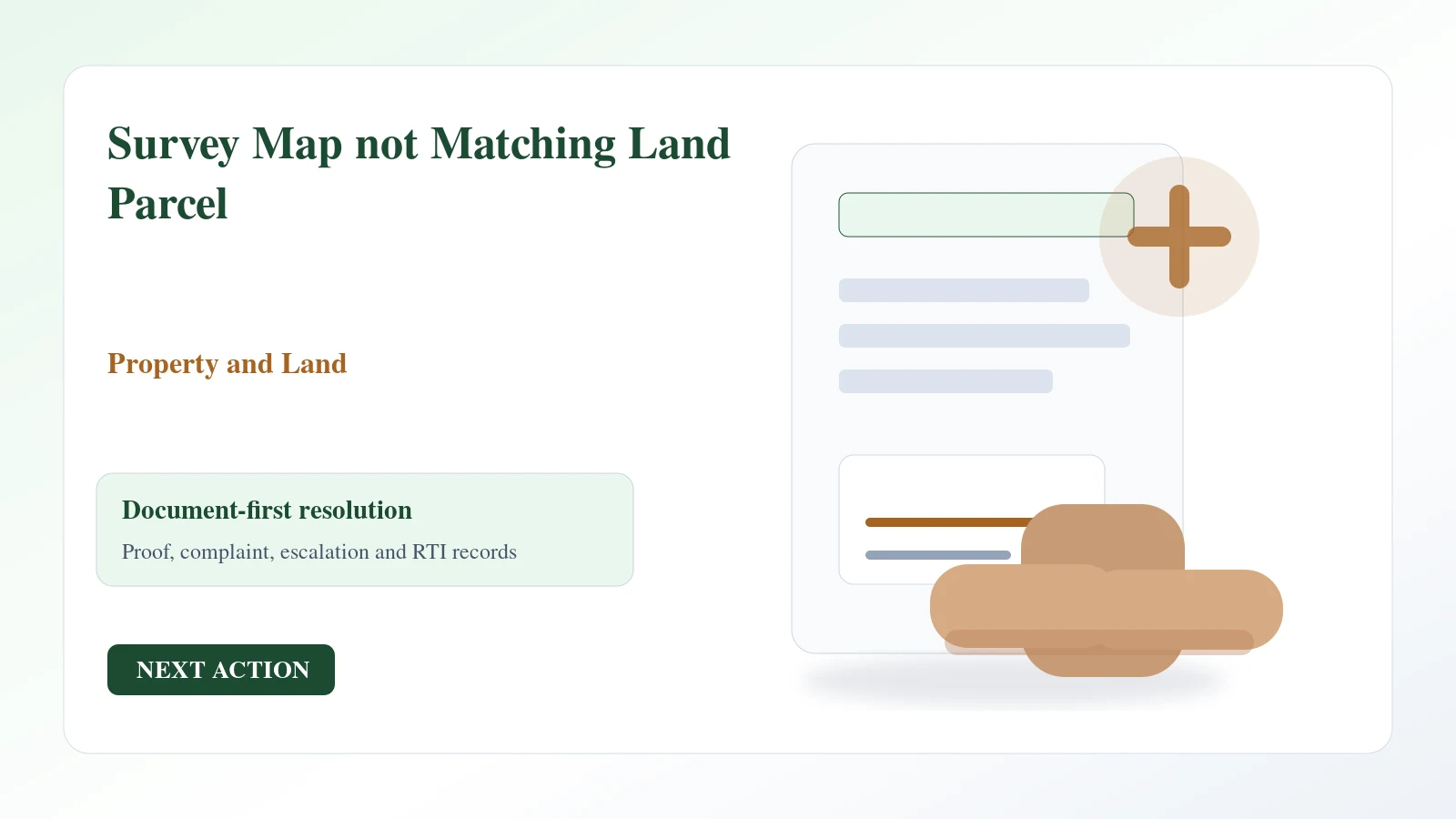 Survey Map not Matching Land Parcel complaint guide Indian document desk for survey map not matching land parcel complaint and escalation