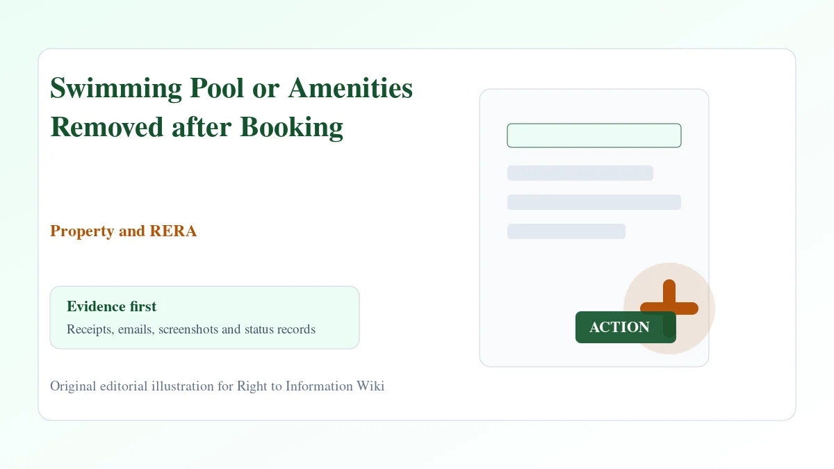 Swimming Pool or Amenities Removed after Booking Swimming Pool or Amenities Removed after Booking evidence and complaint desk