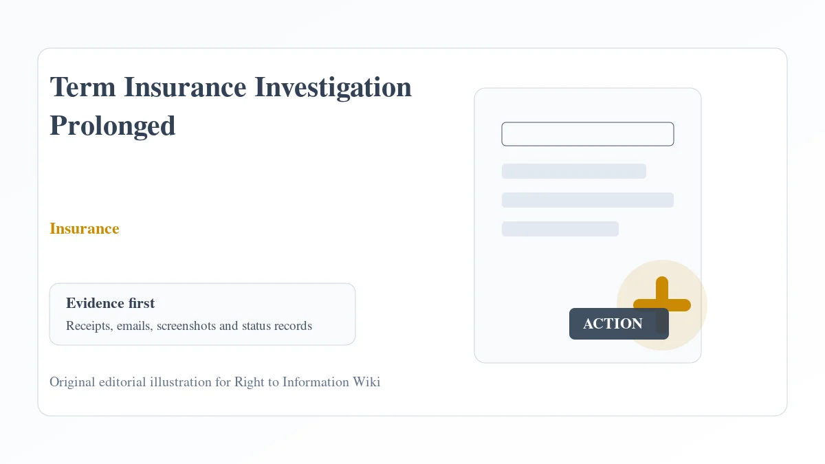 Term Insurance Investigation Prolonged Term Insurance Investigation Prolonged evidence and complaint desk