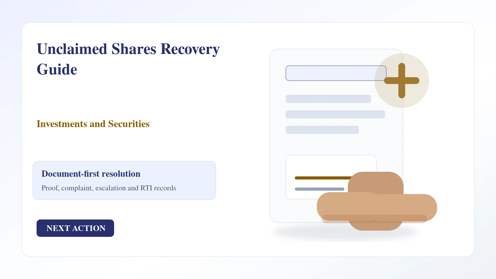 Indian document desk for unclaimed shares recovery guide complaint and escalation
