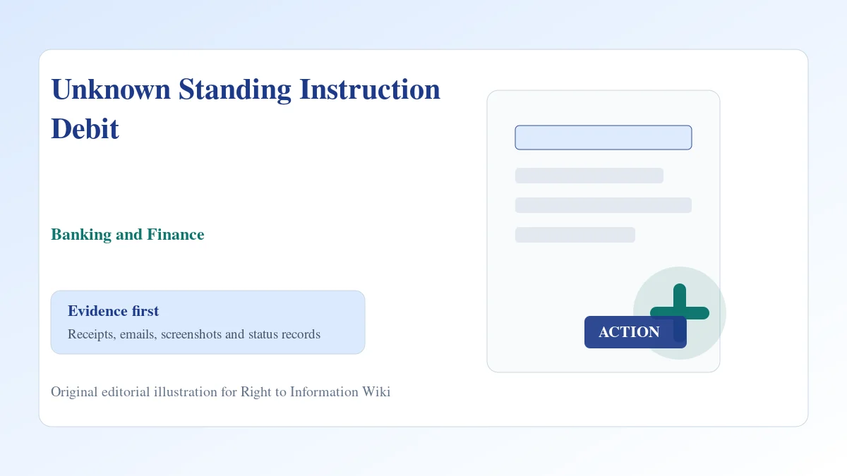 Unknown Standing Instruction Debit Unknown Standing Instruction Debit evidence and complaint desk