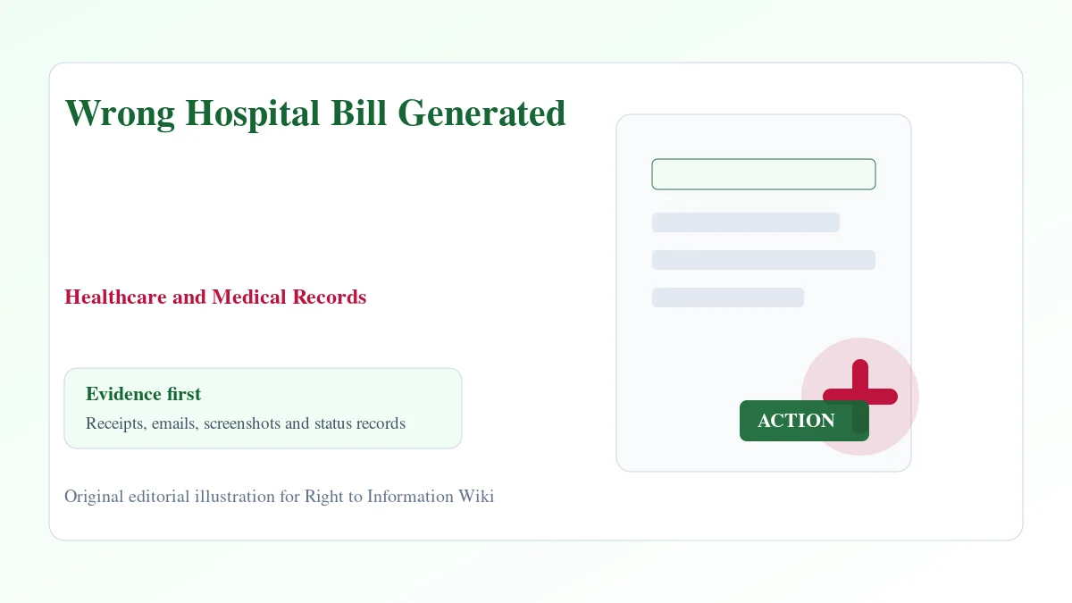 Wrong Hospital Bill Generated evidence and complaint desk