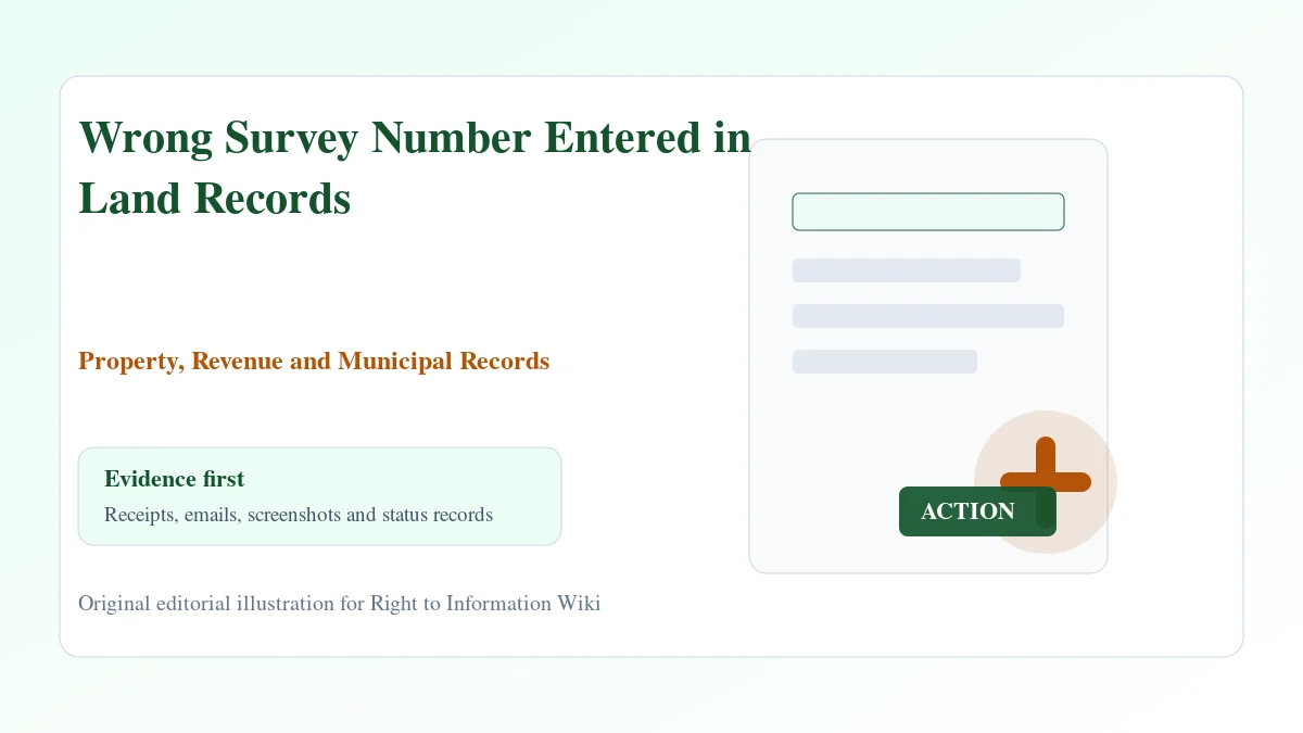 Wrong Survey Number Entered in Land Records evidence and complaint desk