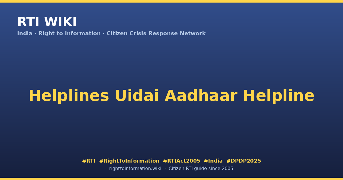 UIDAI Aadhaar Helpline 1947 Full Guide 2026 RTI Wiki uidai-aadhaar-helpline-1947-full-guide-2026-rti-wiki