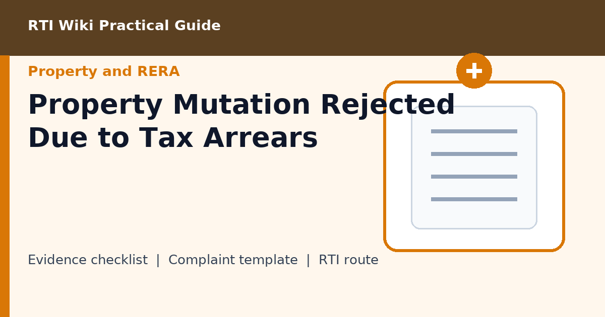Help image for Property Mutation Rejected Due to Tax Arrears
