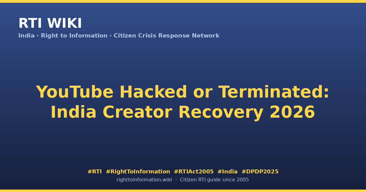 YouTube Hacked or Terminated: India Creator Recovery 2026